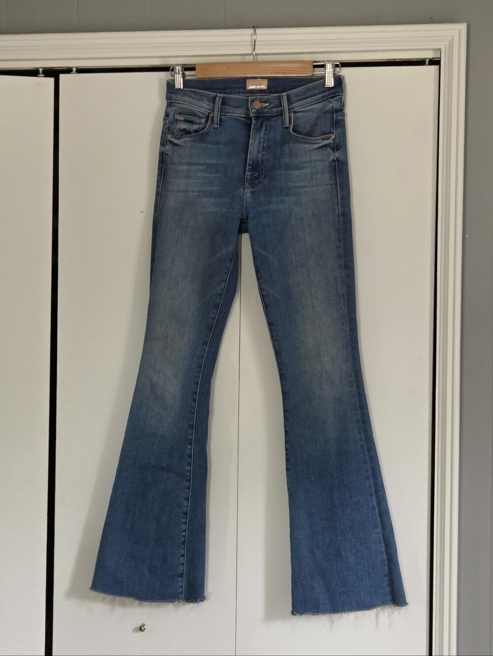 MOTHER Women's Blue Flare Jeans - Medium Wash